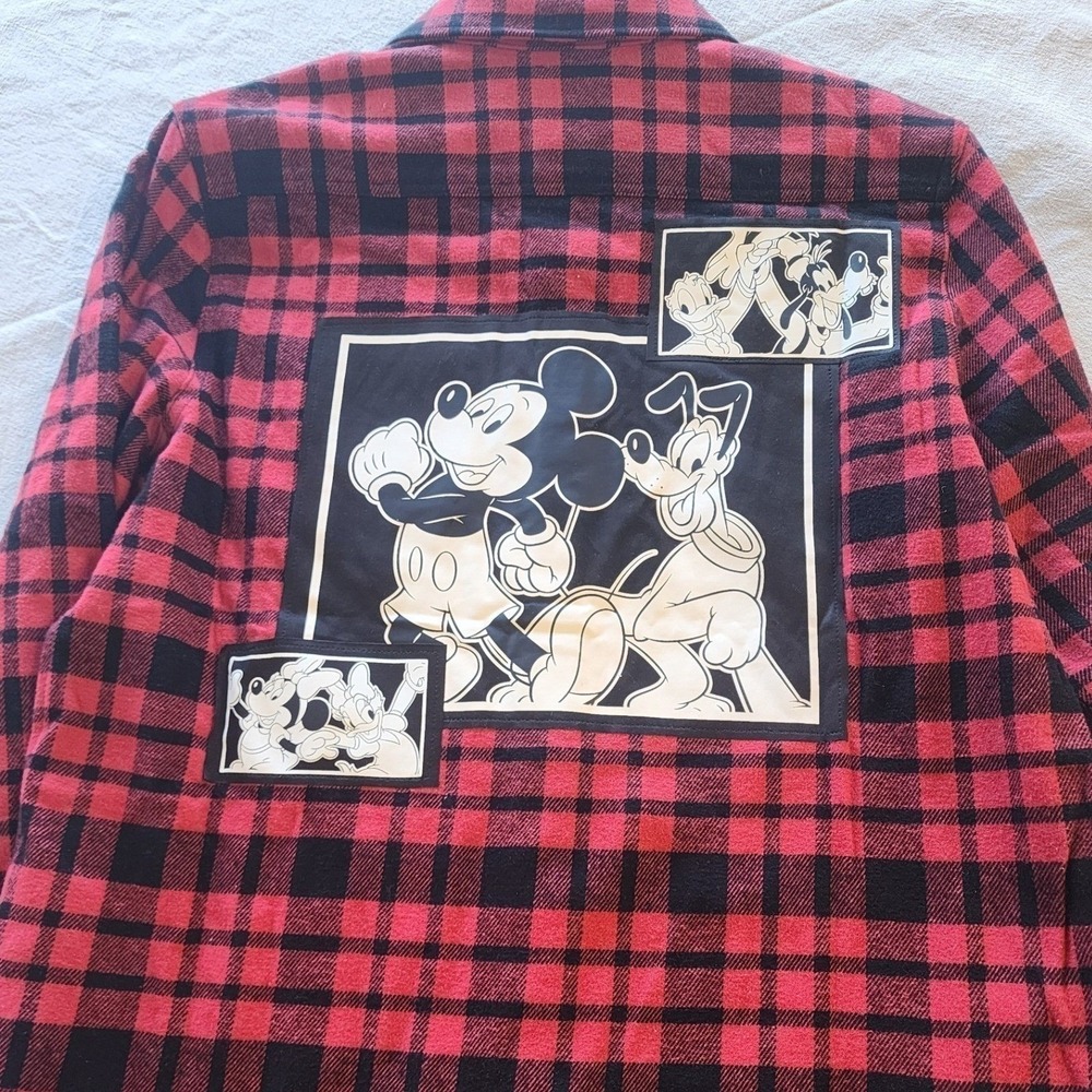Disney Mickey Mouse Buffalo Plaid Flannel shirt NWT Y2K Disneycore streetwear